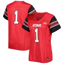 Women's Under Armour #1 Red Utah Utes Replica Football Jersey