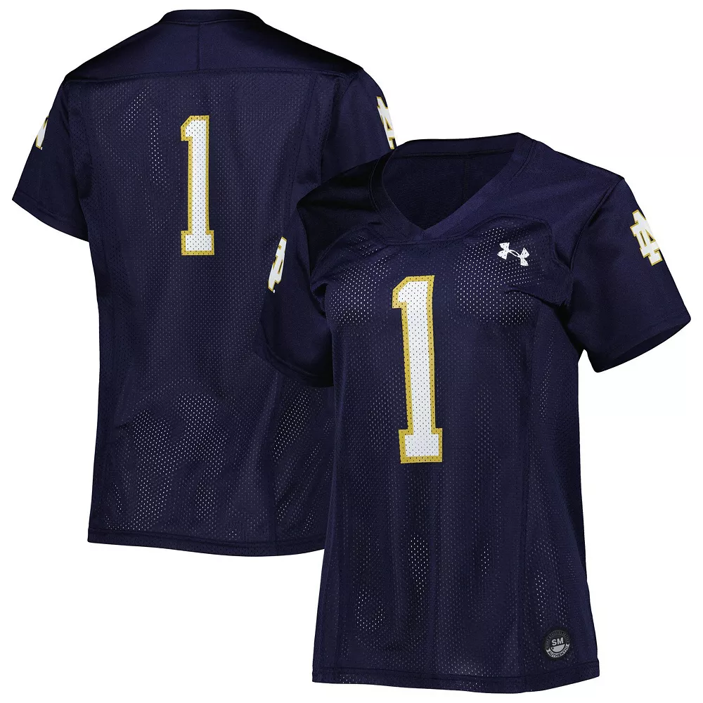 Women's Under Armour #1 Navy Notre Dame Fighting Irish Replica Football Jersey Women's Under Armour #1 Navy Notre Dame Fighting Irish Replica Football Jersey -Under Armor shop 6156090 ALT