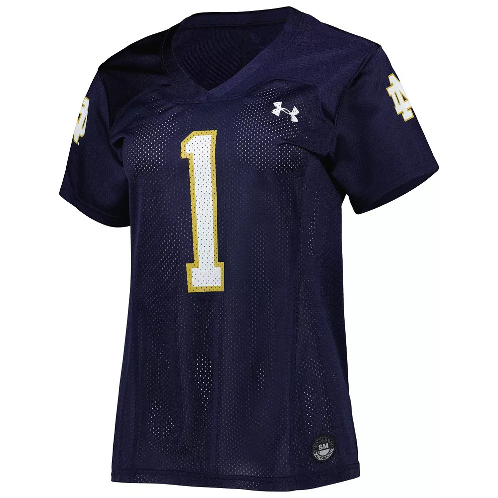 Women's Under Armour #1 Navy Notre Dame Fighting Irish Replica Football Jersey Women's Under Armour #1 Navy Notre Dame Fighting Irish Replica Football Jersey -Under Armor shop 6156090 ALT2