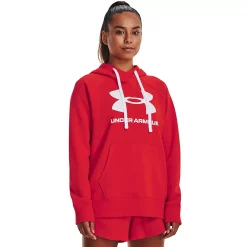 Women's Under Armour Rival Fleece Logo Hoodie -Under Armor shop 6171848 Radio Red