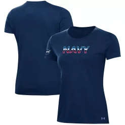 Women's Under Armour Navy Navy Midshipmen 2022 Special Games NASA T-Shirt
